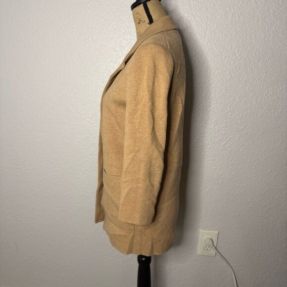 J Crew Cotton Blazer Open Front Tan Women Size XXS Pockets Business Casual - Picture 10 of 11